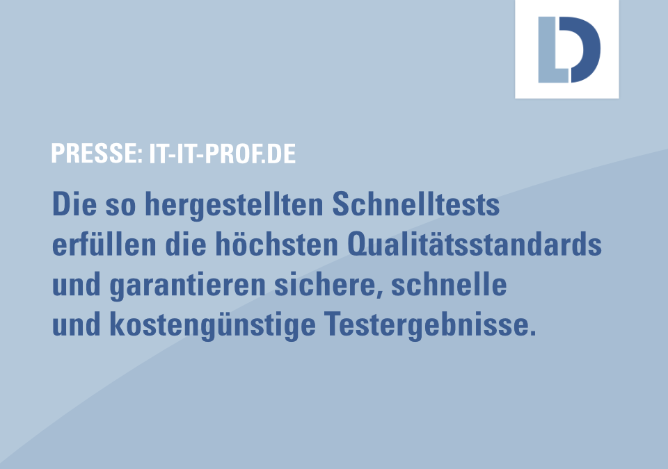 it-it-prof.de: Deutscher Mittelständler plant, im Dezember erste Covid-Schnelltest-Produktion in Subsahara-Afrika zu starten